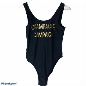 Cabana del Sol Swimsuit One Piece Black & Gold